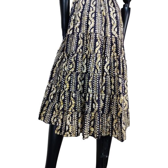 Halter Neck Tie Brown & Cream Strapless Boho Maxi Dress One Size - Picture 8 of 16